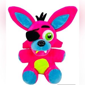 FNAF Neon Pink Black light Foxy Plush Scott Cawthon 2019 9” Stuffed Animal